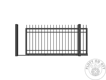 Kovová brána vedená DESIGN I. do výšky 1,5m